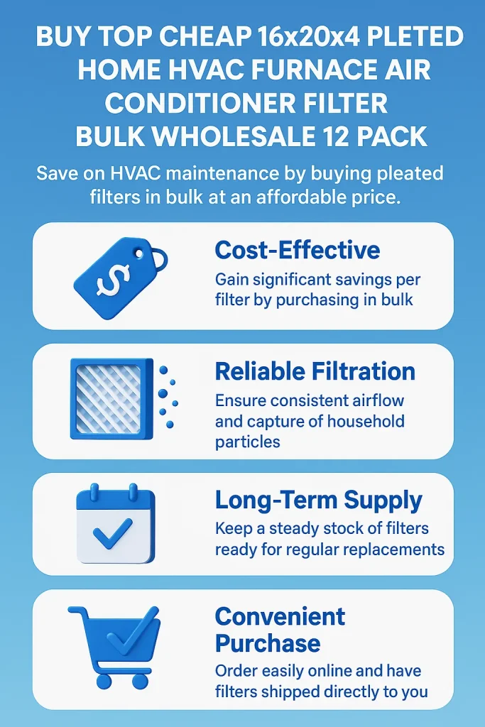 Best Bulk Deal? Buy Top Cheap 16x20x4 Pleated Home HVAC Furnace Air Conditioner Filter Wholesale 12 Pack Now 2 buy top cheap 16x20x4 pleated home hvac furnace air conditioner filter bulk wholesale 12 pack 1 1