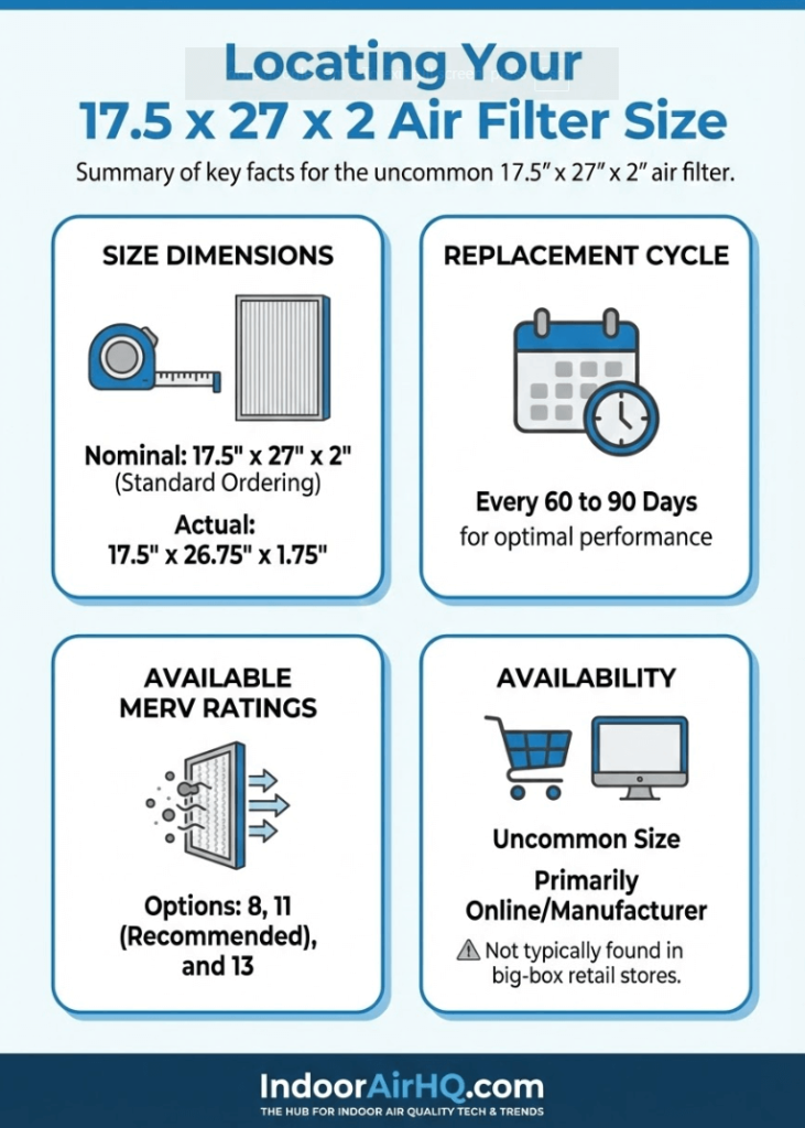 Where to Find the Filter Size Printed on Your Current 17.5x27x2 Air Filter 2 Infographic of Where to Find the Filter Size Printed on Your Current 17.5x27x2 Air Filter