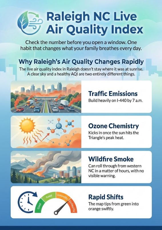 Raleigh North Carolina Live Air Quality Index AQI Map Now & Today 2 Infographic of "Raleigh North Carolina Live Air Quality Index AQI Map Now & Today"